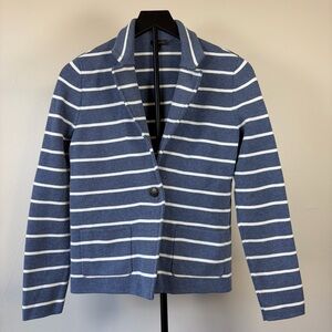 TALBOTS Striped Blue and White Women's Jacket
